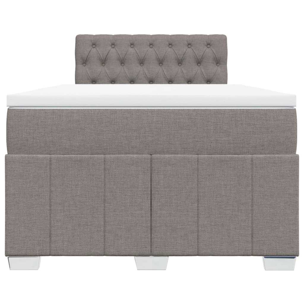 Sommier à lattes de lit avec matelas taupe 120x190 cm tissu - XIOS