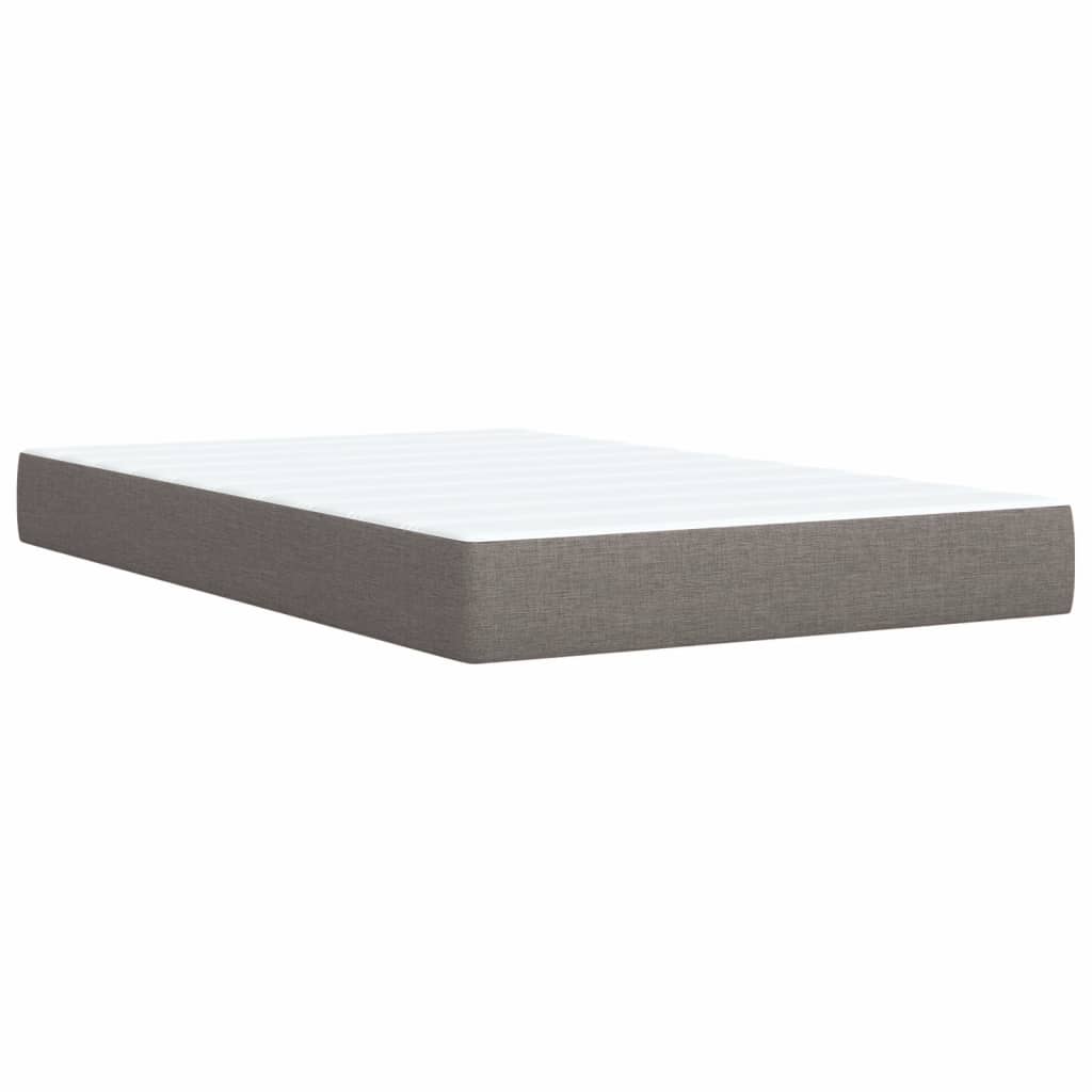 Sommier à lattes de lit avec matelas taupe 120x190 cm tissu - XIOS