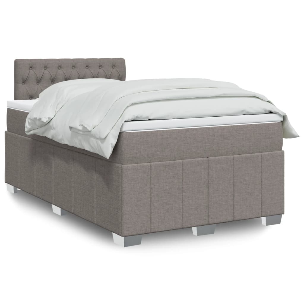 Sommier à lattes de lit avec matelas taupe 120x190 cm tissu - XIOS