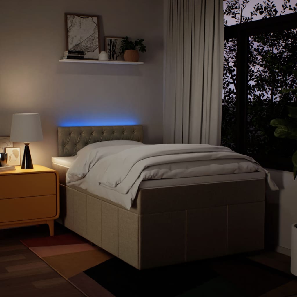 Sommier à lattes de lit avec matelas crème 120x190 cm tissu - XIOS
