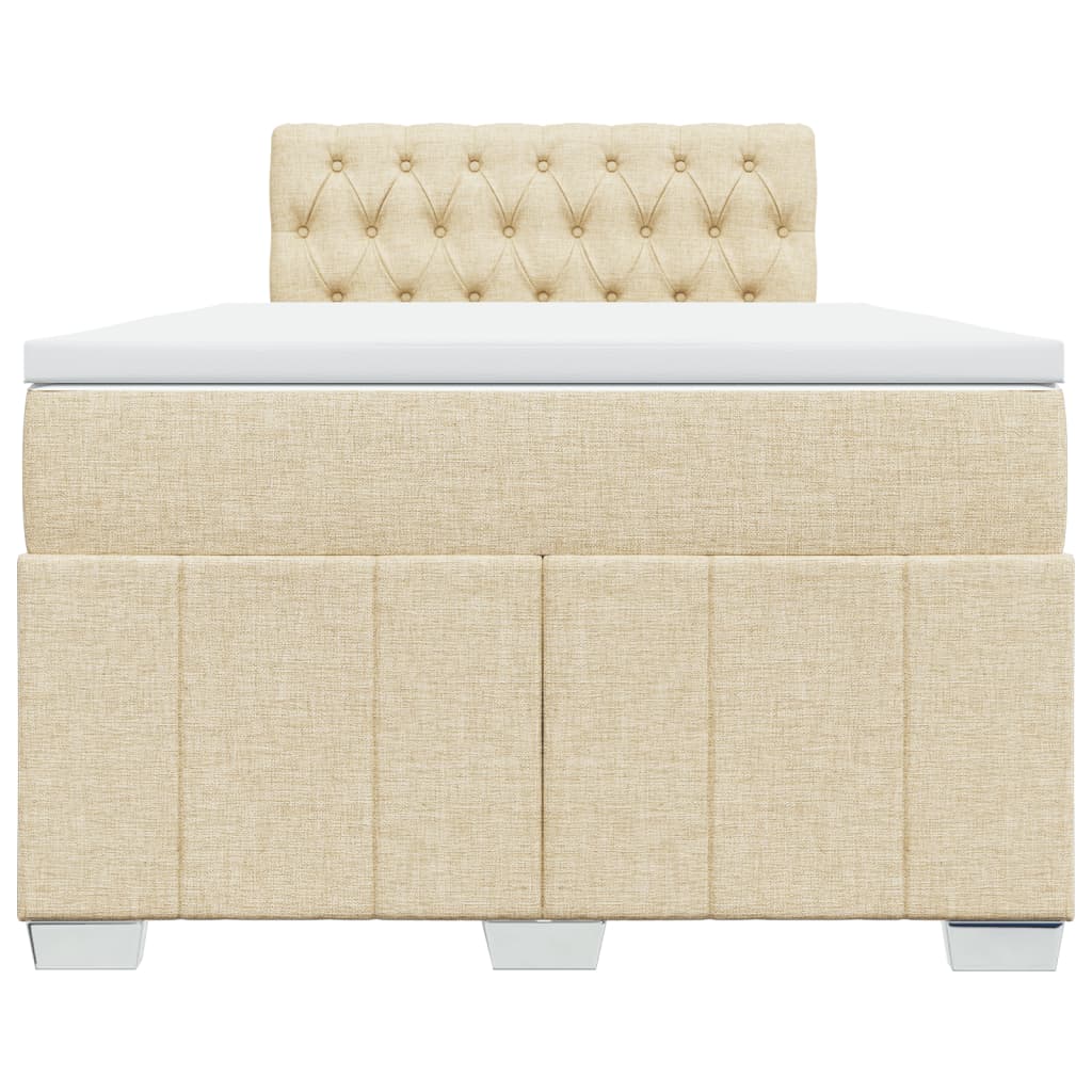 Sommier à lattes de lit avec matelas crème 120x190 cm tissu - XIOS