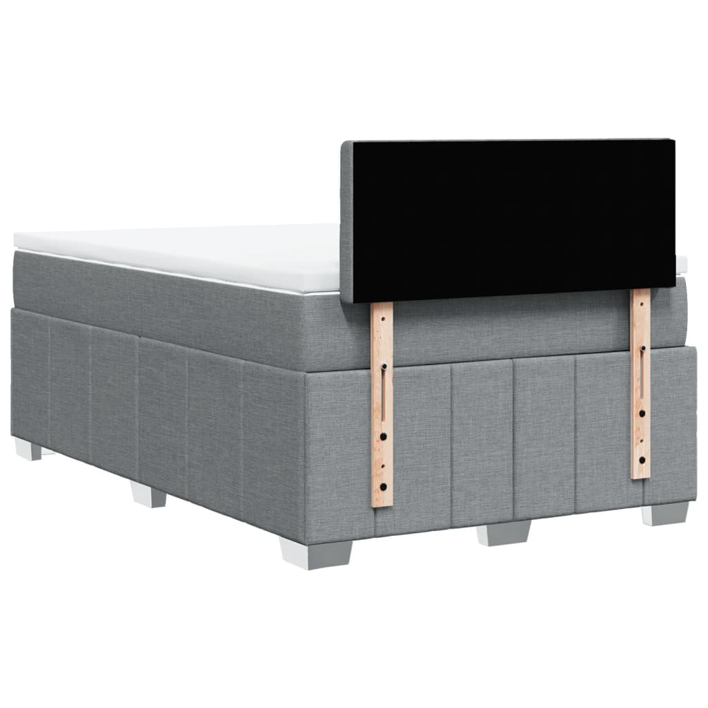 Sommier à lattes de lit et matelas gris clair 120x190 cm tissu - XIOS