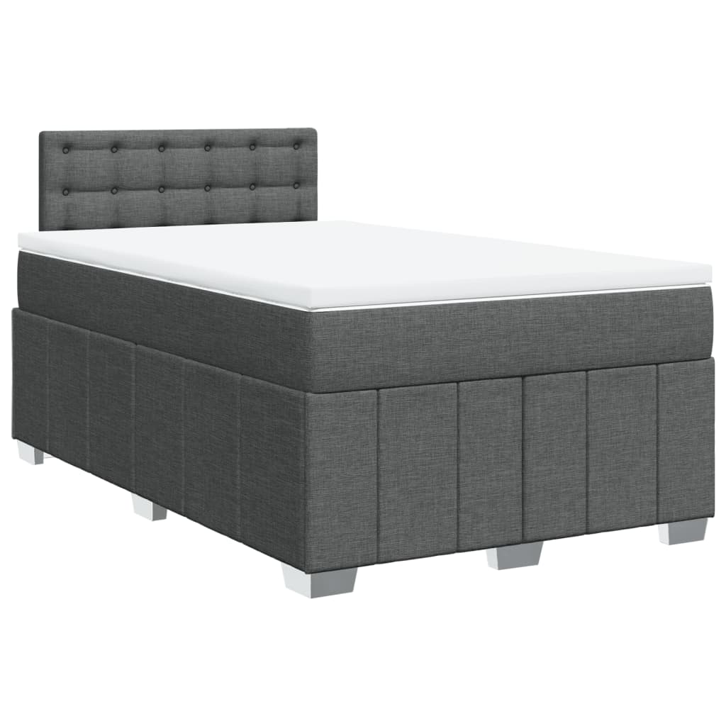 Sommier à lattes de lit avec matelas gris foncé 120x190cm tissu - XIOS