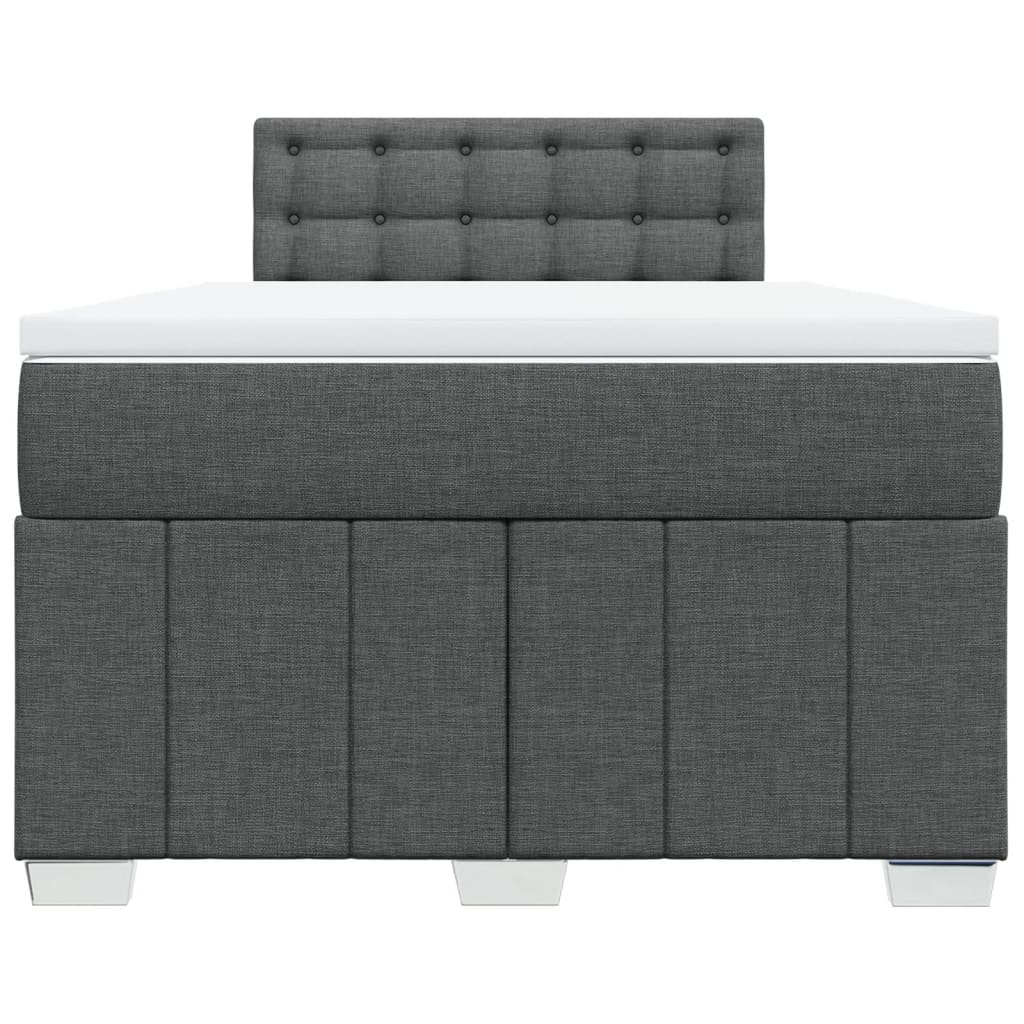 Sommier à lattes de lit avec matelas gris foncé 120x190cm tissu - XIOS