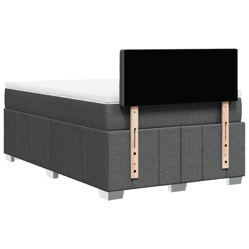 Sommier à lattes de lit avec matelas gris foncé 120x190cm tissu - XIOS