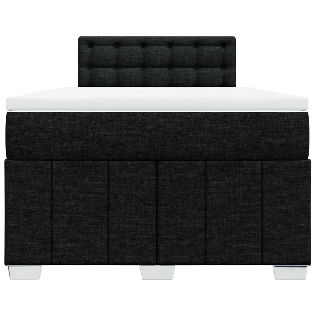 Sommier à lattes de lit avec matelas noir 120x190 cm tissu - XIOS