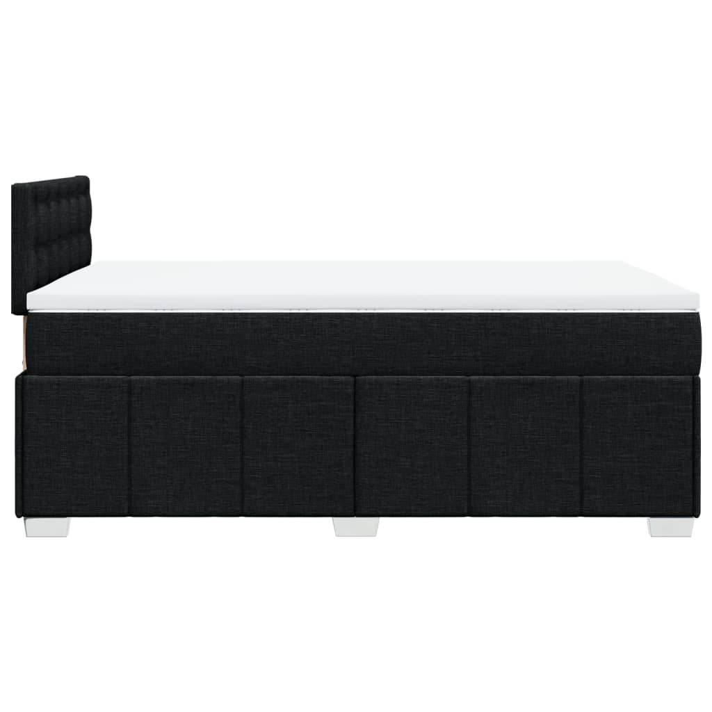 Sommier à lattes de lit avec matelas noir 120x190 cm tissu - XIOS