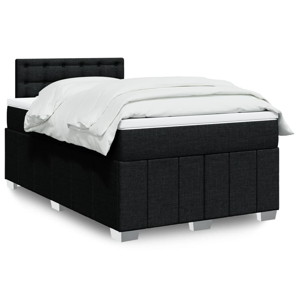Sommier à lattes de lit avec matelas noir 120x190 cm tissu - XIOS