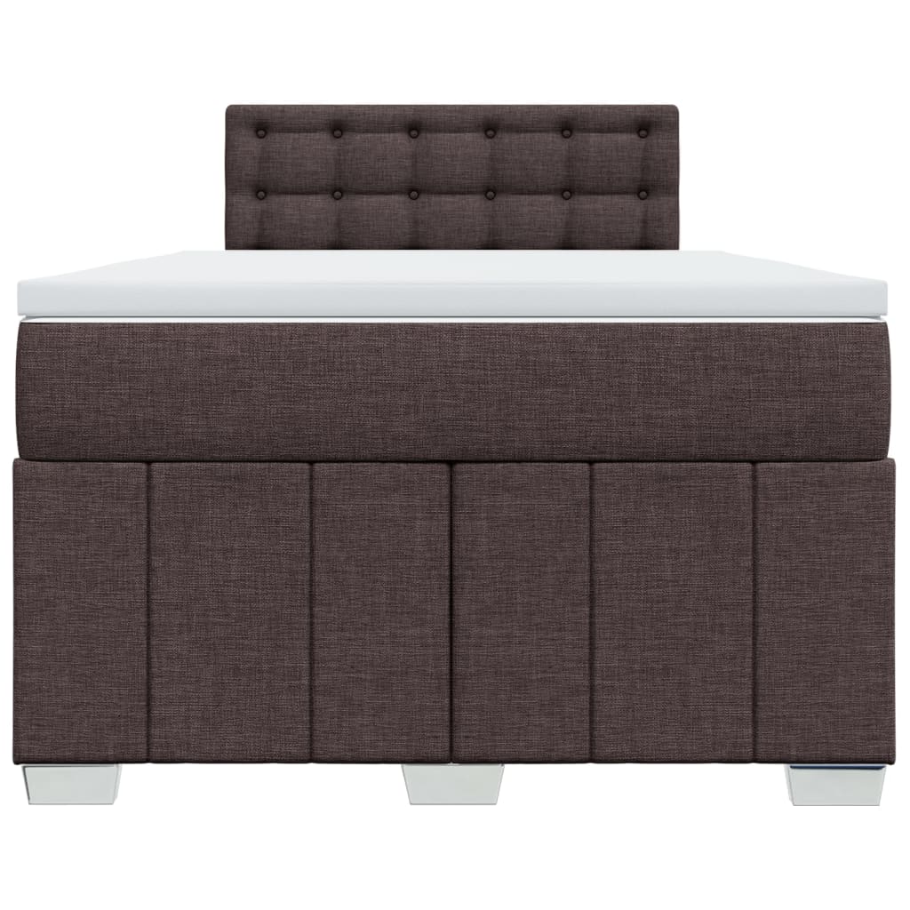 Sommier à lattes de lit et matelas marron foncé 120x190cm tissu - XIOS