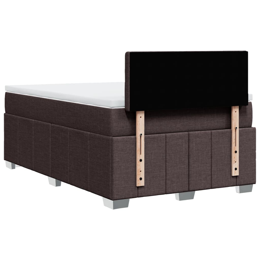 Sommier à lattes de lit et matelas marron foncé 120x190cm tissu - XIOS