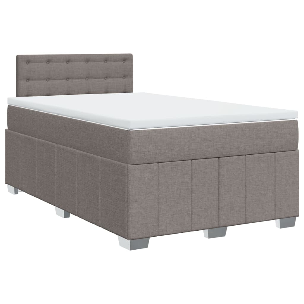 Sommier à lattes de lit avec matelas taupe 120x190 cm tissu - XIOS
