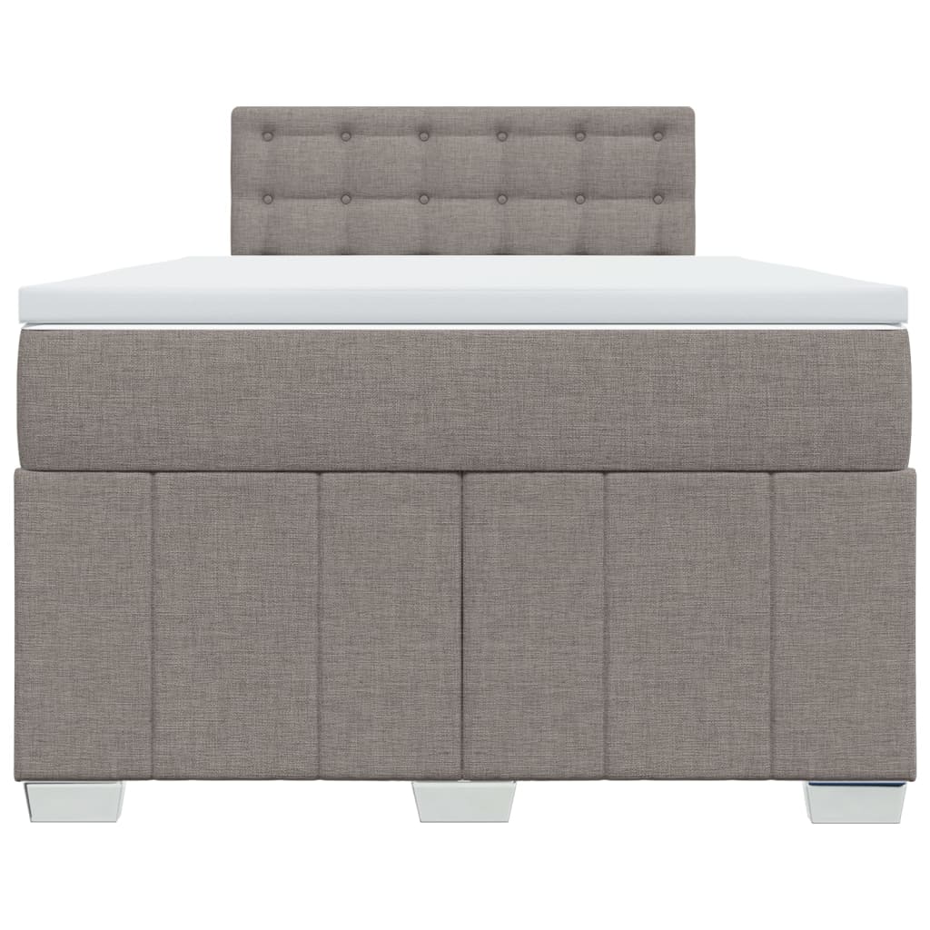 Sommier à lattes de lit avec matelas taupe 120x190 cm tissu - XIOS