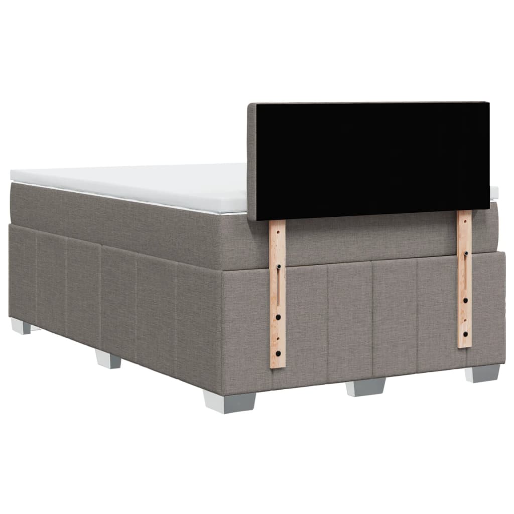 Sommier à lattes de lit avec matelas taupe 120x190 cm tissu - XIOS