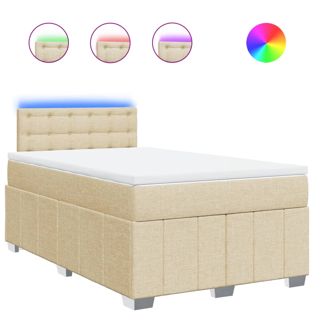 Sommier à lattes de lit avec matelas crème 120x190 cm tissu - XIOS