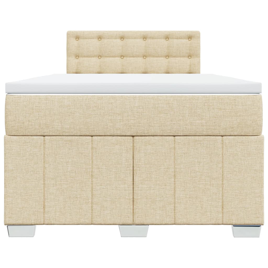 Sommier à lattes de lit avec matelas crème 120x190 cm tissu - XIOS