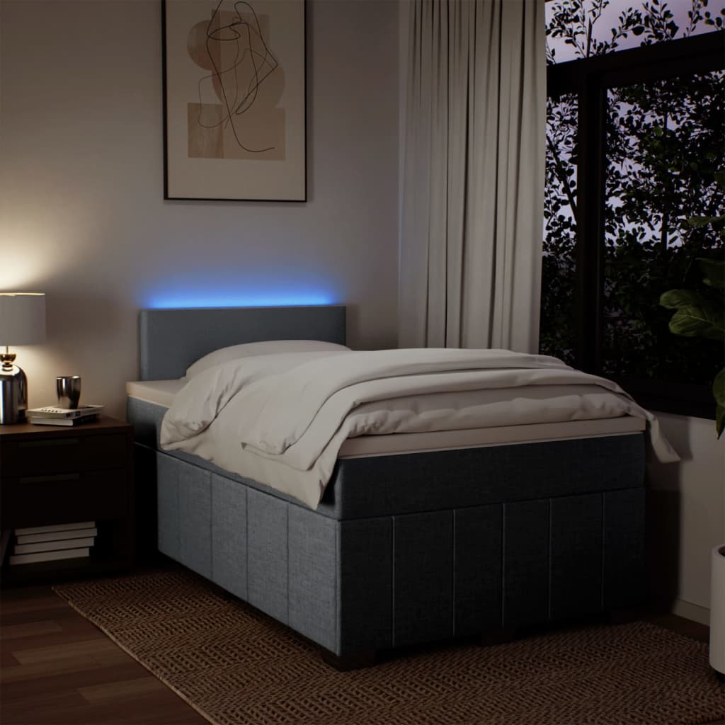 Sommier à lattes de lit avec matelas Gris clair 120x200cm Tissu