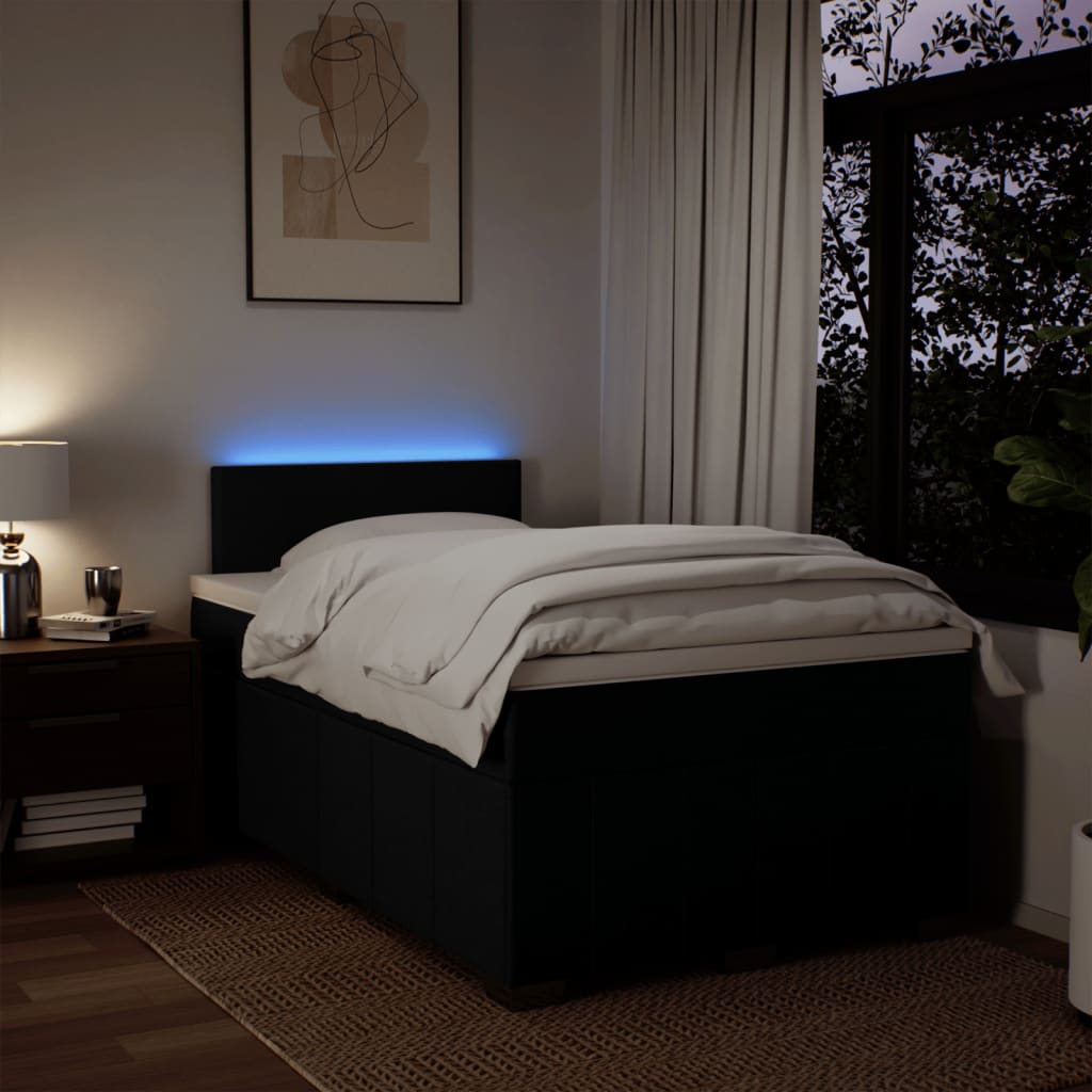 Sommier à lattes de lit avec matelas Noir 120x200 cm Tissu - XIOS
