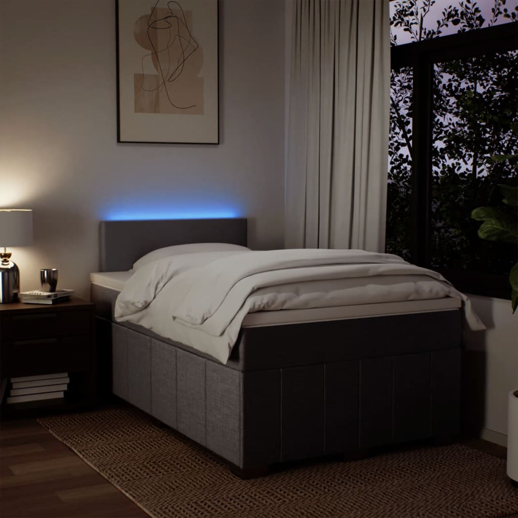 Sommier à lattes de lit avec matelas Taupe 120x200 cm Tissu - XIOS