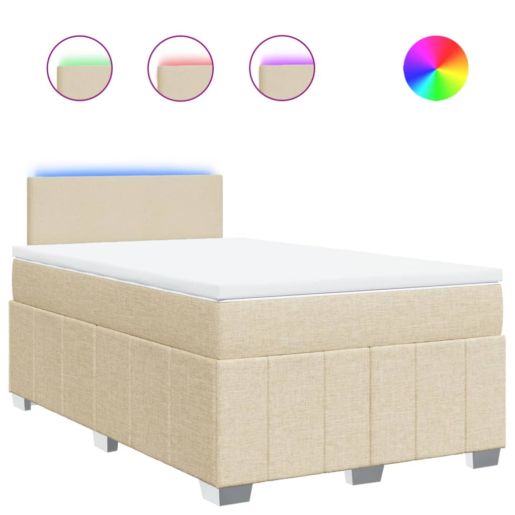 Sommier à lattes de lit avec matelas Crème 120x200 cm Tissu - XIOS