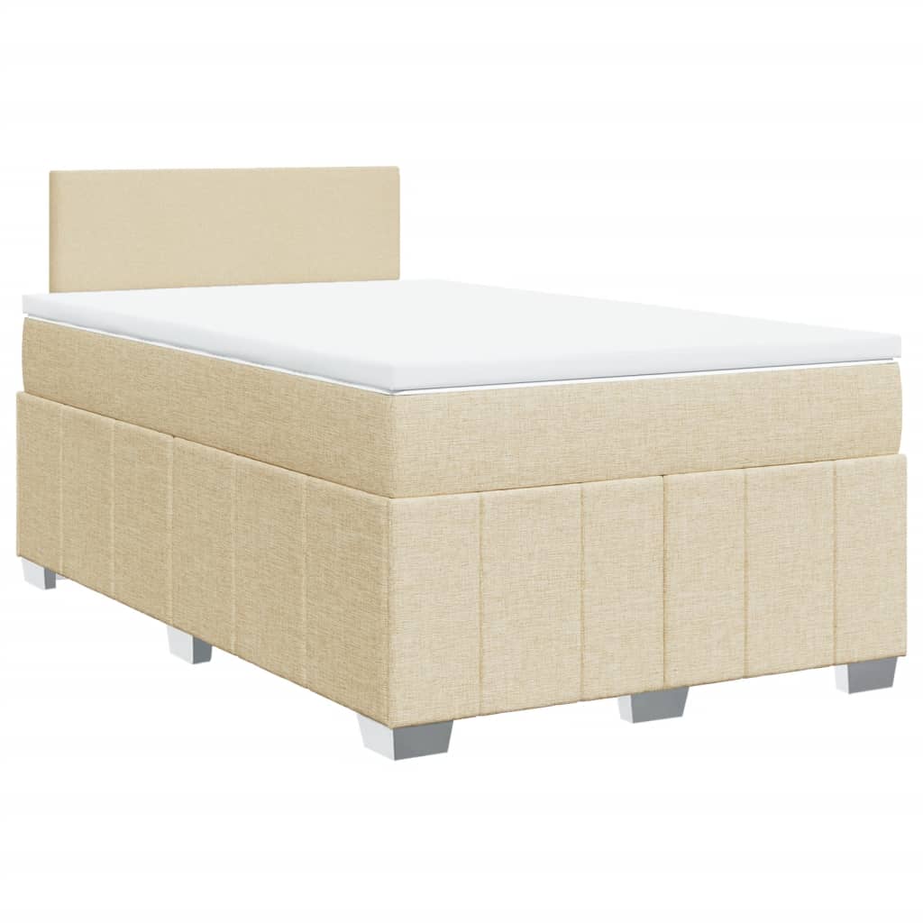 Sommier à lattes de lit avec matelas Crème 120x200 cm Tissu - XIOS