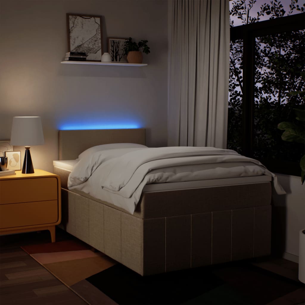 Sommier à lattes de lit avec matelas Crème 120x200 cm Tissu - XIOS