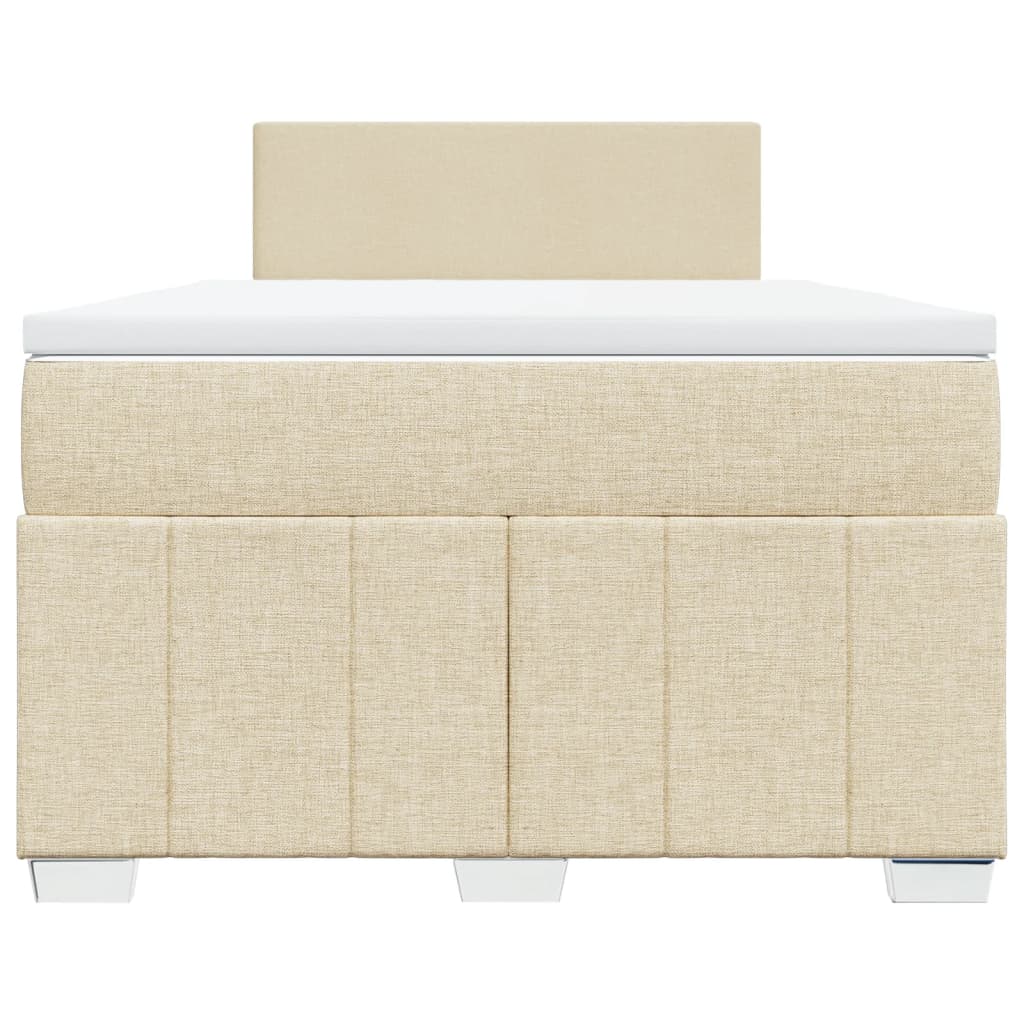 Sommier à lattes de lit avec matelas Crème 120x200 cm Tissu - XIOS