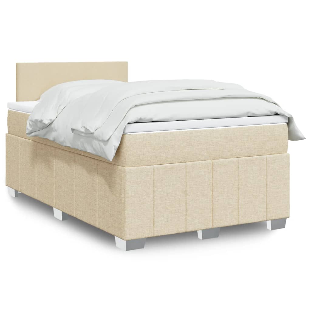 Sommier à lattes de lit avec matelas Crème 120x200 cm Tissu - XIOS