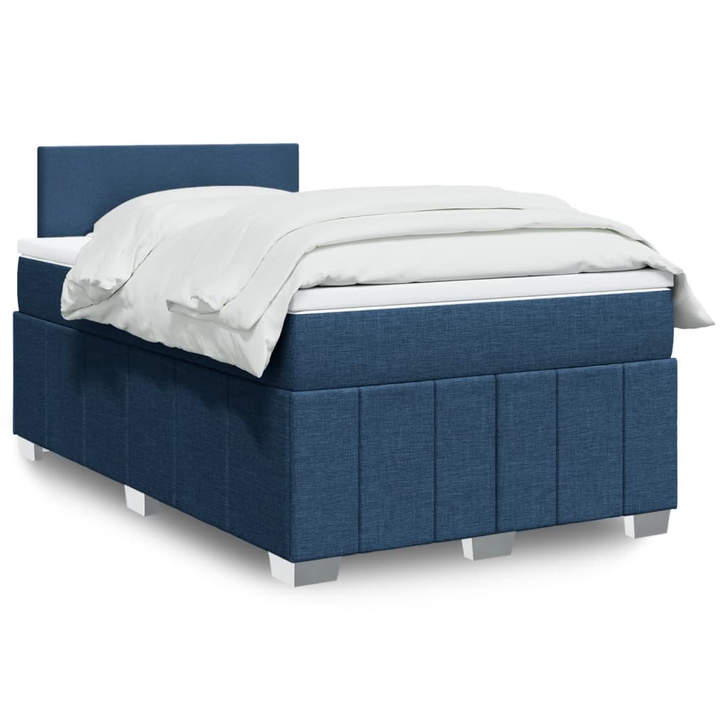 Sommier à lattes de lit avec matelas Bleu 120x200 cm Tissu - XIOS