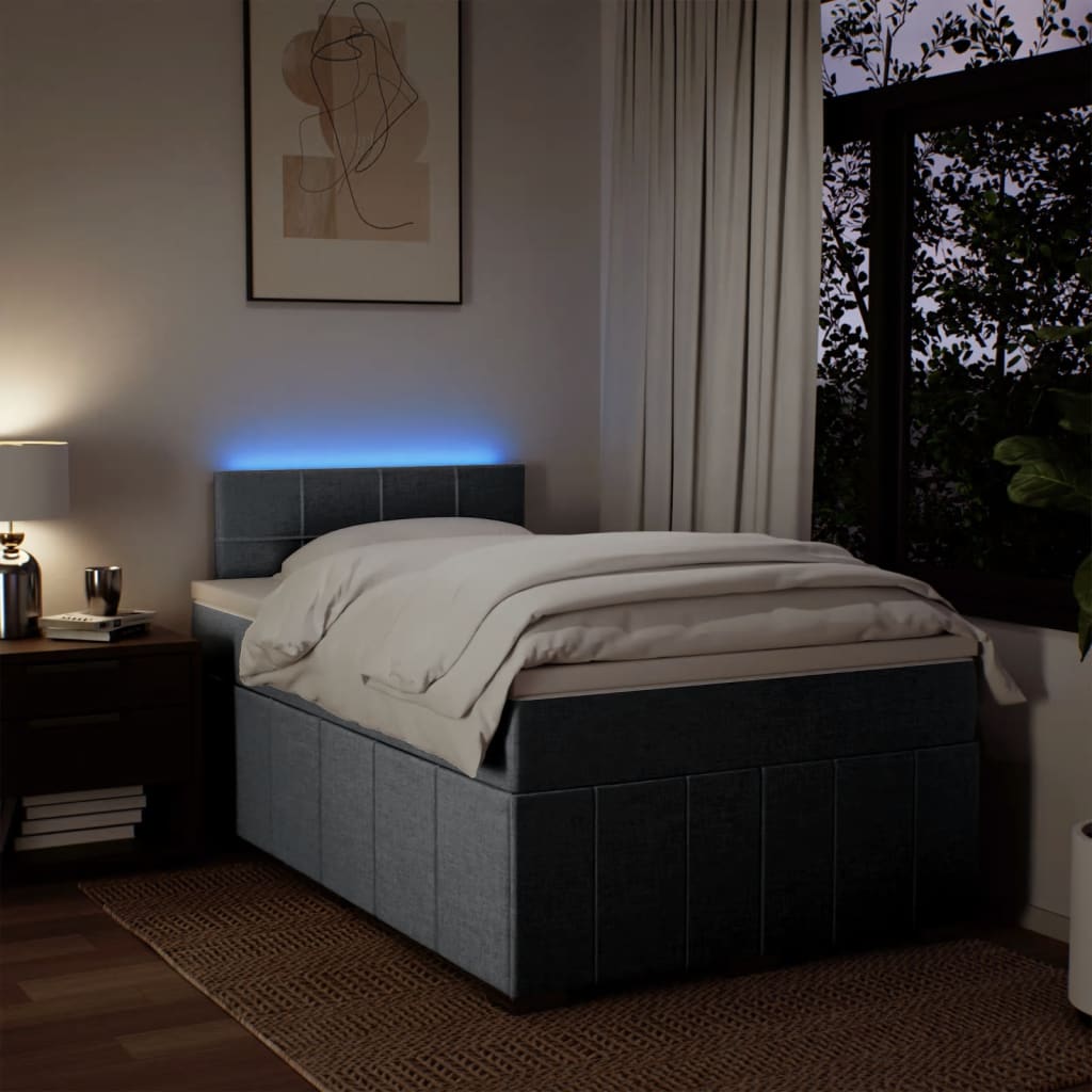 Sommier à lattes de lit avec matelas Gris clair 120x200cm Tissu - XIOS