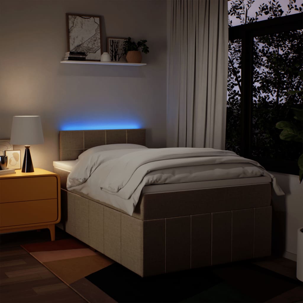 Sommier à lattes de lit avec matelas Crème 120x200 cm Tissu - XIOS