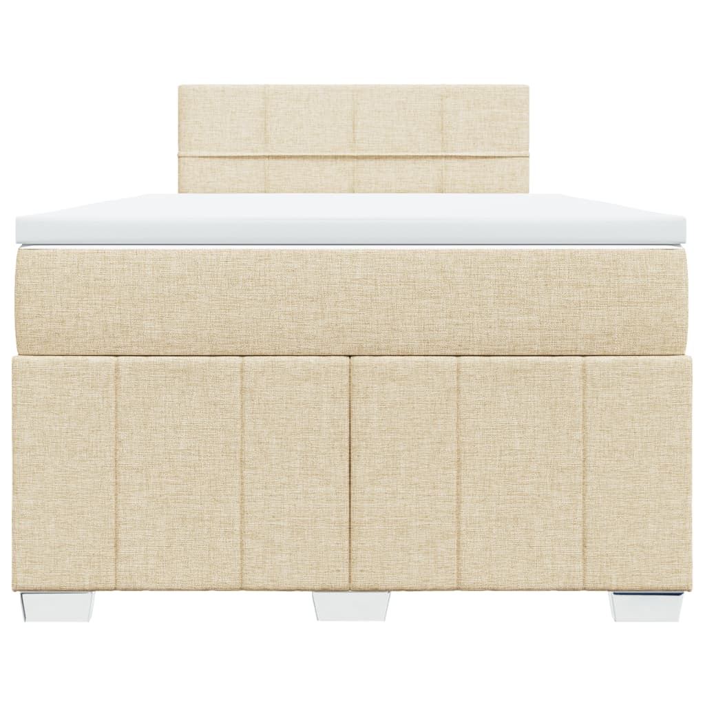 Sommier à lattes de lit avec matelas Crème 120x200 cm Tissu - XIOS