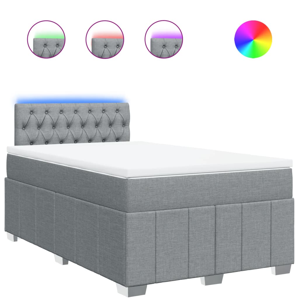 Sommier à lattes de lit avec matelas Gris clair 120x200cm Tissu - XIOS