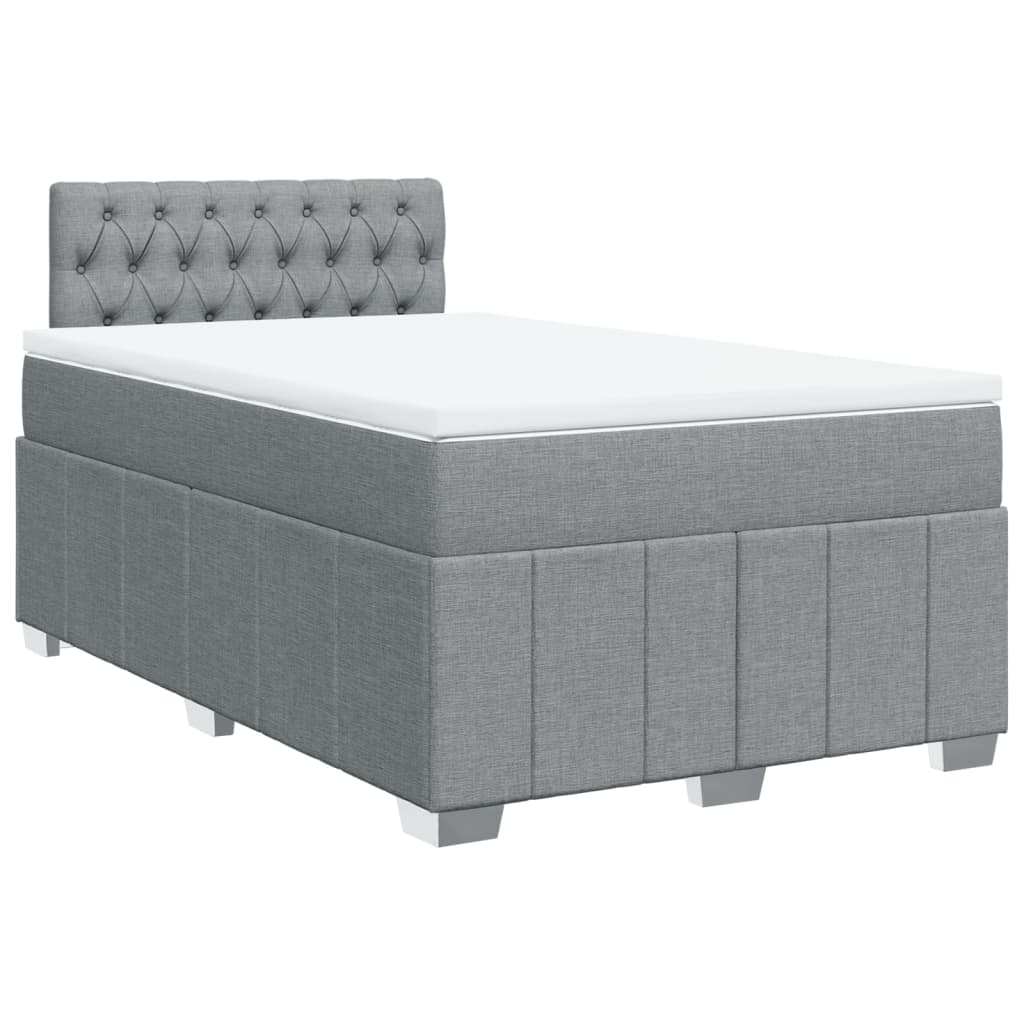 Sommier à lattes de lit avec matelas Gris clair 120x200cm Tissu - XIOS