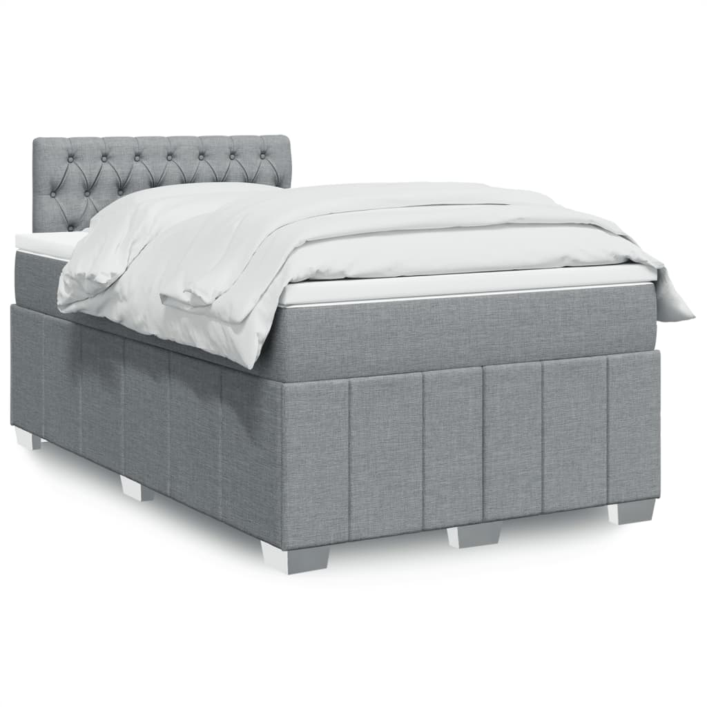 Sommier à lattes de lit avec matelas Gris clair 120x200cm Tissu - XIOS