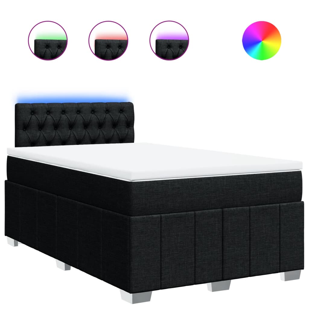 Sommier à lattes de lit avec matelas Noir 120x200 cm Tissu - XIOS