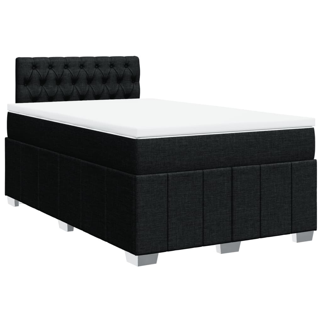 Sommier à lattes de lit avec matelas Noir 120x200 cm Tissu - XIOS