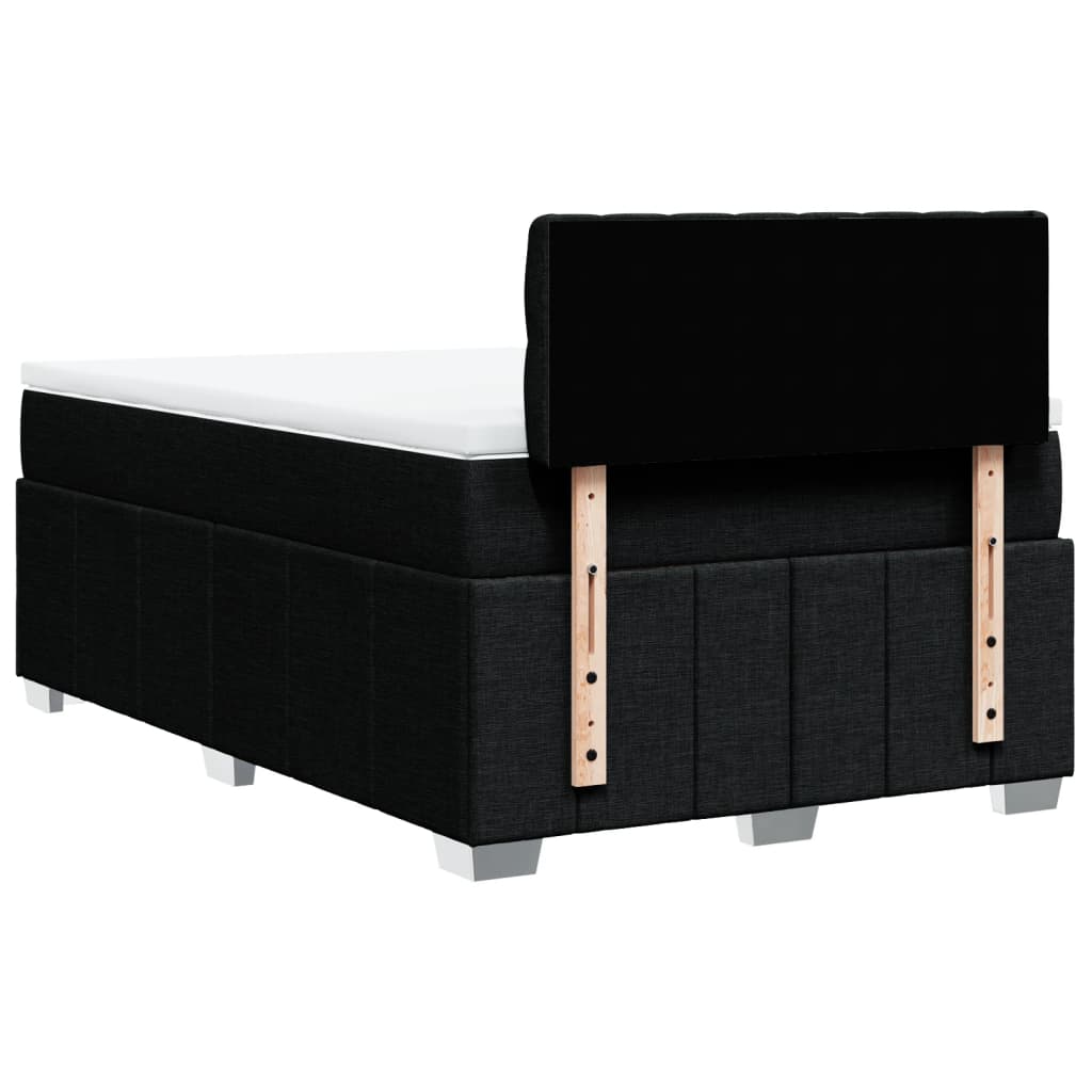 Sommier à lattes de lit avec matelas Noir 120x200 cm Tissu - XIOS