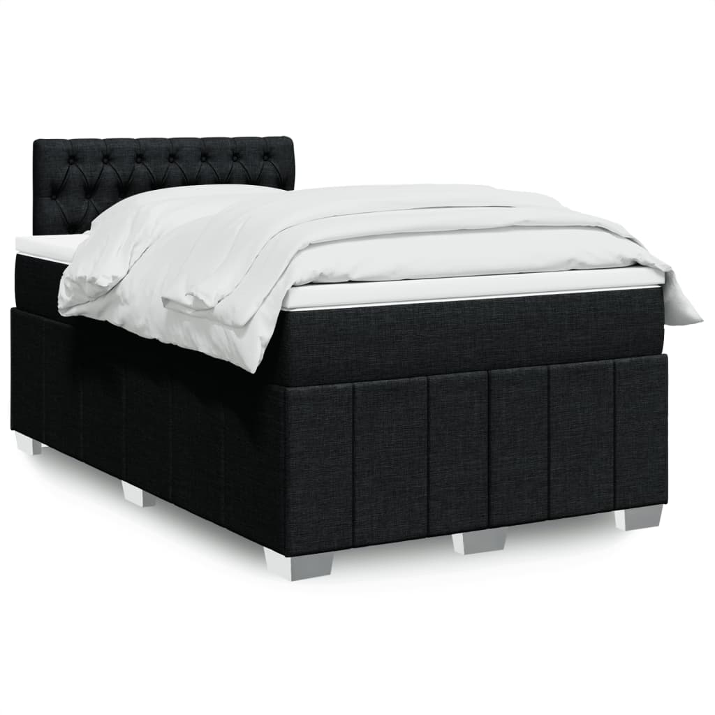 Sommier à lattes de lit avec matelas Noir 120x200 cm Tissu - XIOS