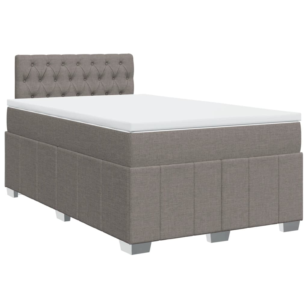 Sommier à lattes de lit avec matelas Taupe 120x200 cm Tissu - XIOS