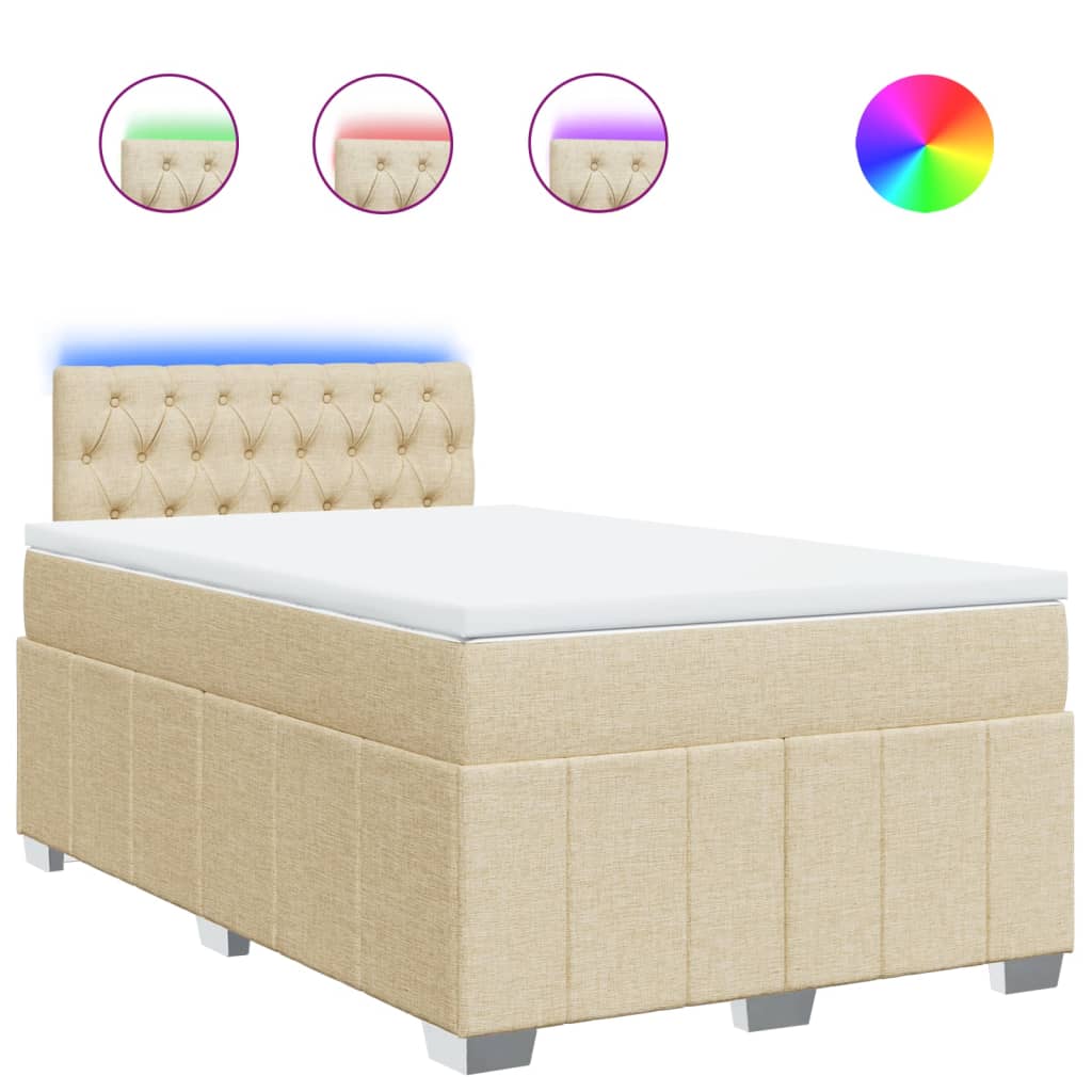 Sommier à lattes de lit avec matelas Crème 120x200 cm Tissu - XIOS