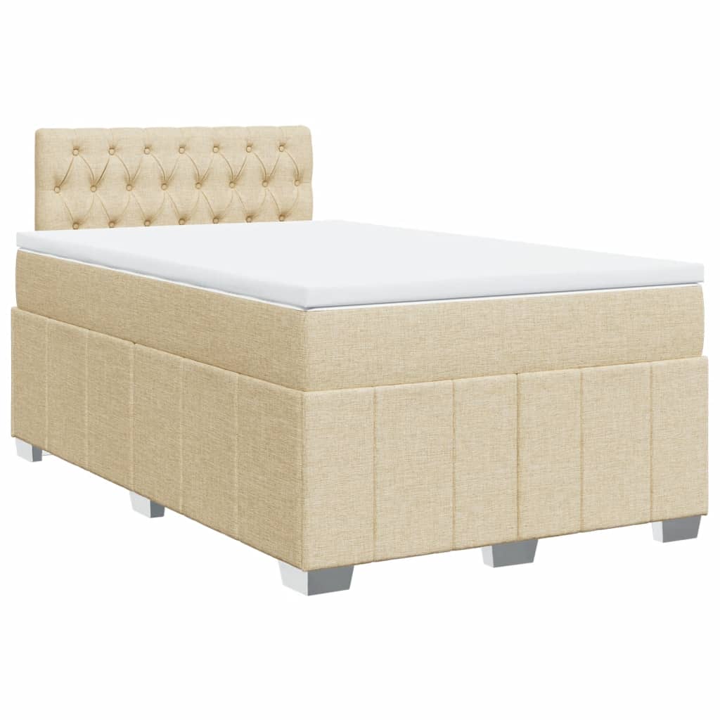 Sommier à lattes de lit avec matelas Crème 120x200 cm Tissu - XIOS