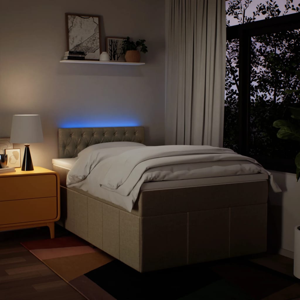 Sommier à lattes de lit avec matelas Crème 120x200 cm Tissu - XIOS