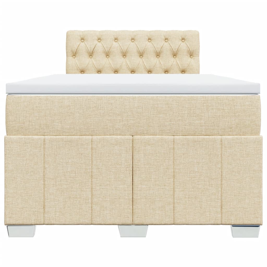Sommier à lattes de lit avec matelas Crème 120x200 cm Tissu - XIOS