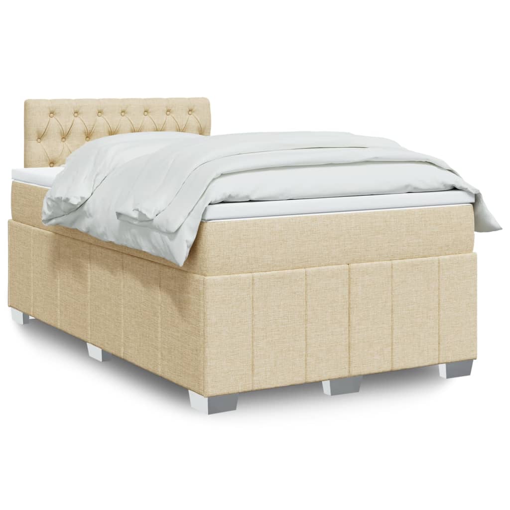 Sommier à lattes de lit avec matelas Crème 120x200 cm Tissu - XIOS