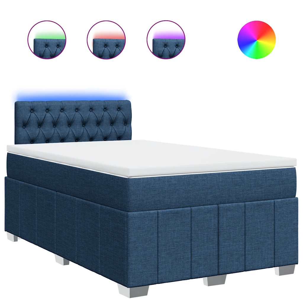 Sommier à lattes de lit avec matelas Bleu 120x200 cm Tissu - XIOS