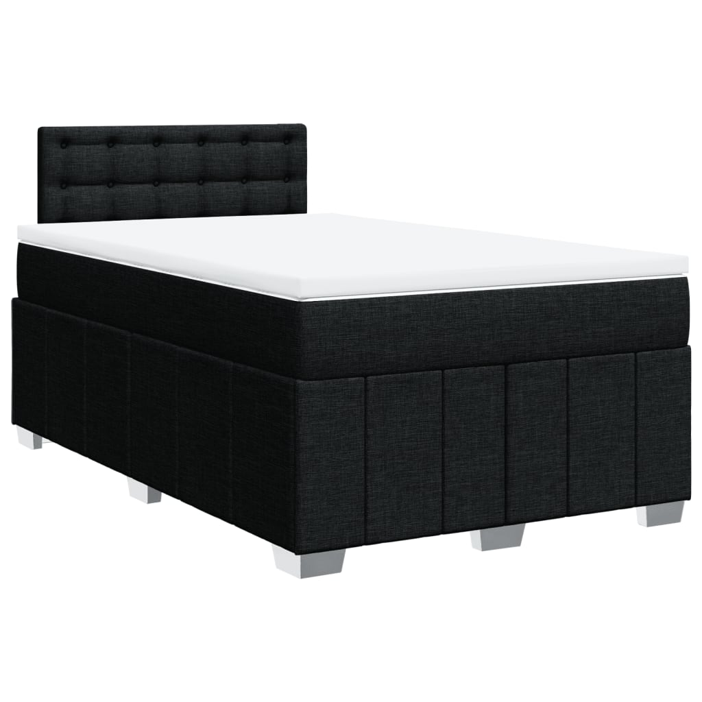 Sommier à lattes de lit avec matelas Noir 120x200 cm Tissu - XIOS