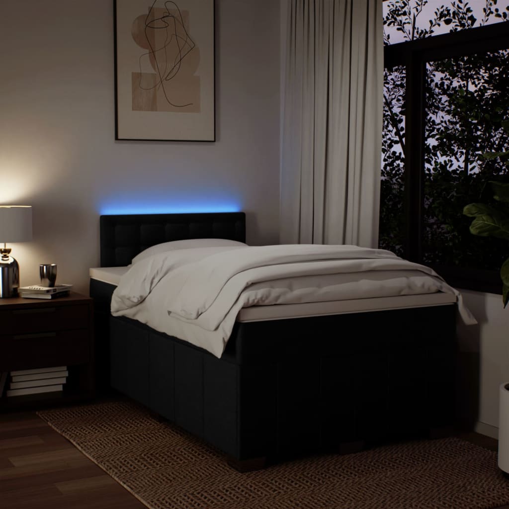 Sommier à lattes de lit avec matelas Noir 120x200 cm Tissu - XIOS