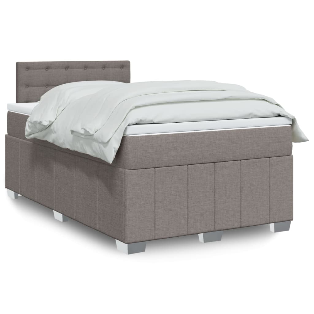 Sommier à lattes de lit avec matelas Taupe 120x200 cm Tissu - XIOS