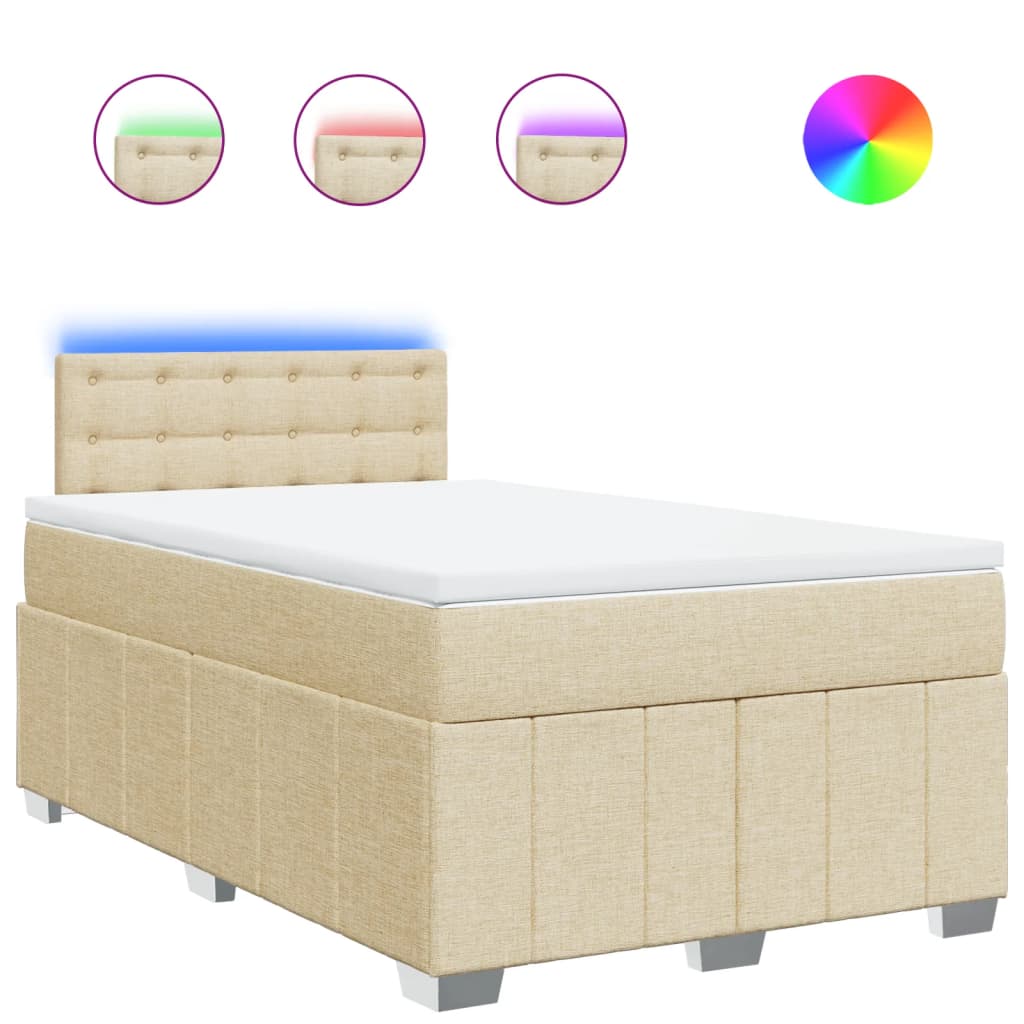 Sommier à lattes de lit avec matelas Crème 120x200 cm Tissu - XIOS