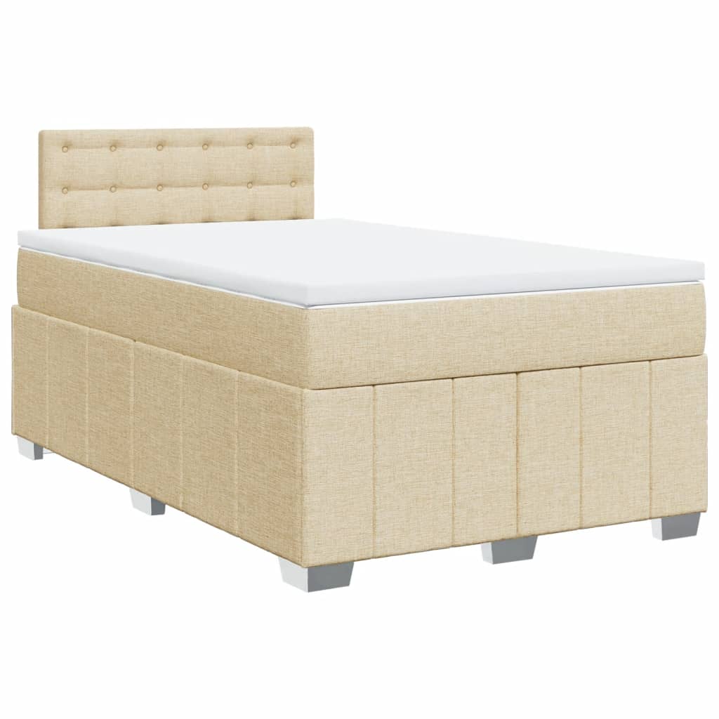 Sommier à lattes de lit avec matelas Crème 120x200 cm Tissu - XIOS